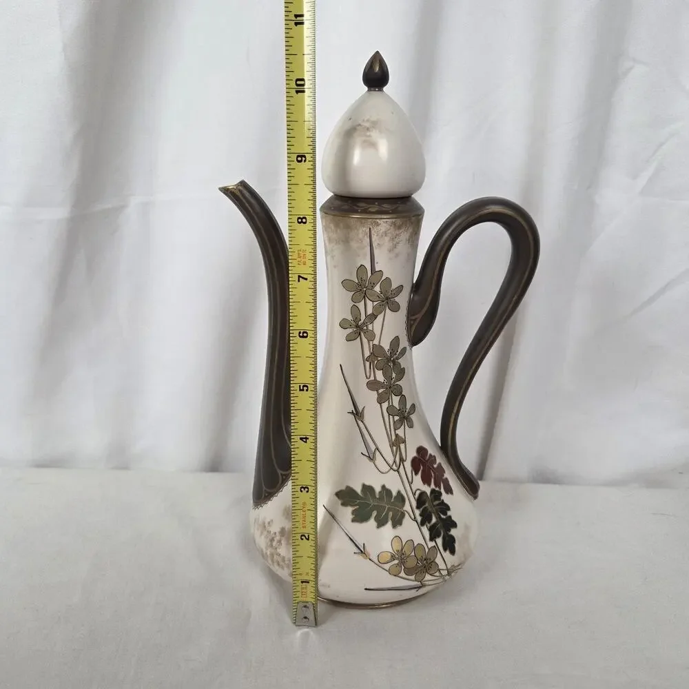 Royal Doulton Burslem Ewer Tea Pot Lidded Hand Painted Floral Persian Inspired